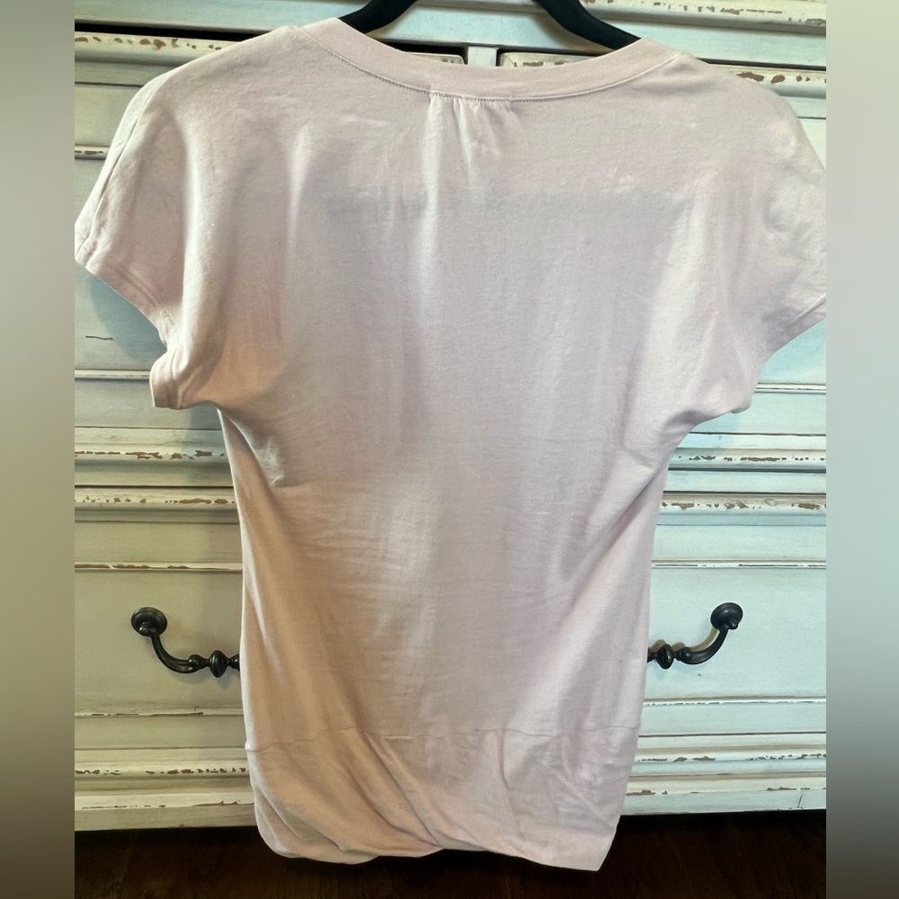 James Perse Standard Deep Scoop Neck T-shirt. Light Pink. Size 1 - Picture 12 of 16